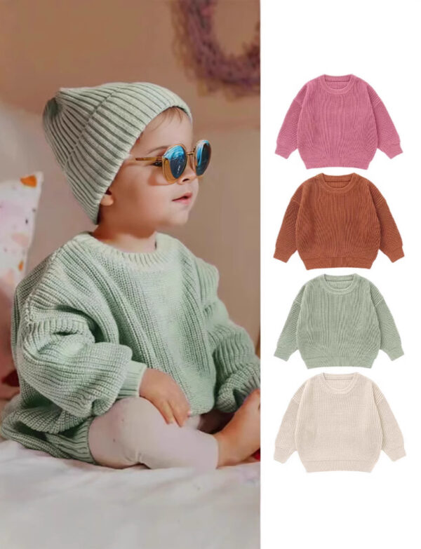 Cross-border Hot Selling Amazon Explosive Children's Autumn A Cotton Sweater Ins Nordic Style Boys And Girls Baby Hair