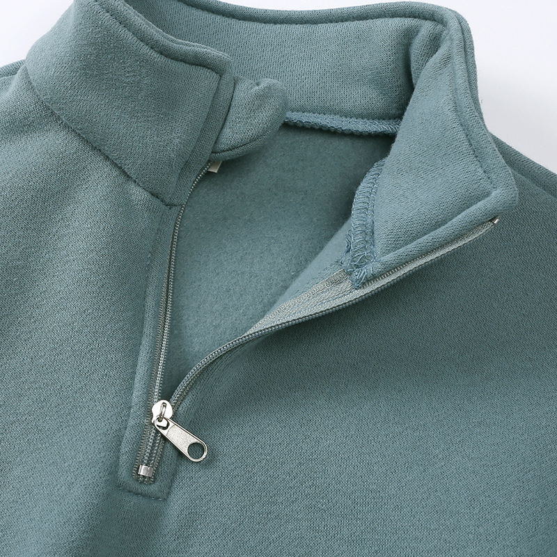 Winter New Arrival Suit Fashionable High Neck Half Zip Top Ankle Pants Fleece Casual Suit - Image 3