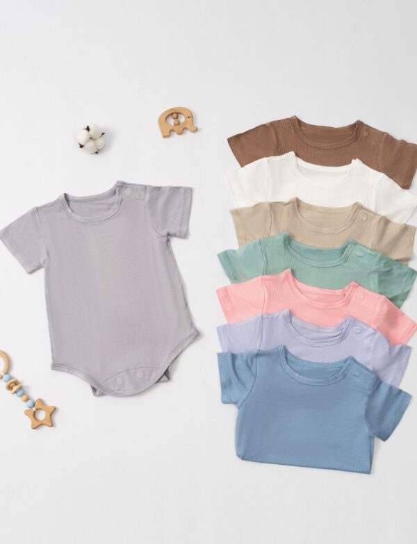 2024 New Magnetic Buckle Jumpsuit Modal Baby Clothes Class A Summer Magnetic Buckle Climbing Suit Fart Coat Basic